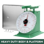 Tada 220lbs Heavy Duty Mechanical Kitchen and Food Scale Industrial Scale with Stainless Steel Platform Analog Produce Scale for Farmers Market and Horse Hay