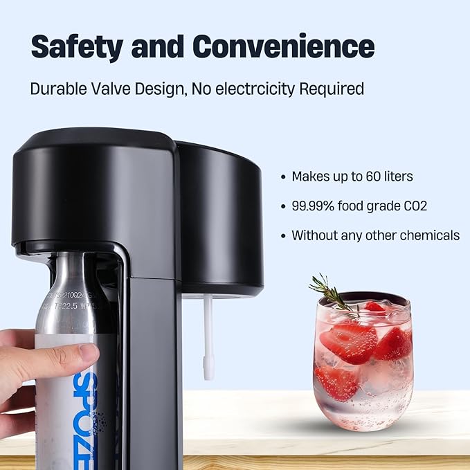 60L CO2 Cylinder for SodaStream, CO2 Canister Threaded Cylinders Compatible w/All Threaded 'Screw-In' Soda Makers, FIZZ, ONE TOUCH, JET, etc. - Set of 4