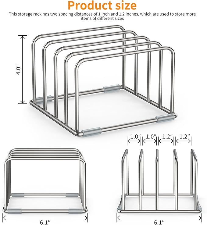 Cutting Board Stand, Cutting Board Rack, Cutting Board Organizer Stainless Steel, Cutting Board Holder for Countertop, Chopping Board Holder (2 Pack)
