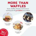 Dash Mini Waffle Maker- Compact Electric Iron for Creative Homemade Treats - PTFE nonstick surface - Easy-to-Clean - Perfect for Kids & Families - White