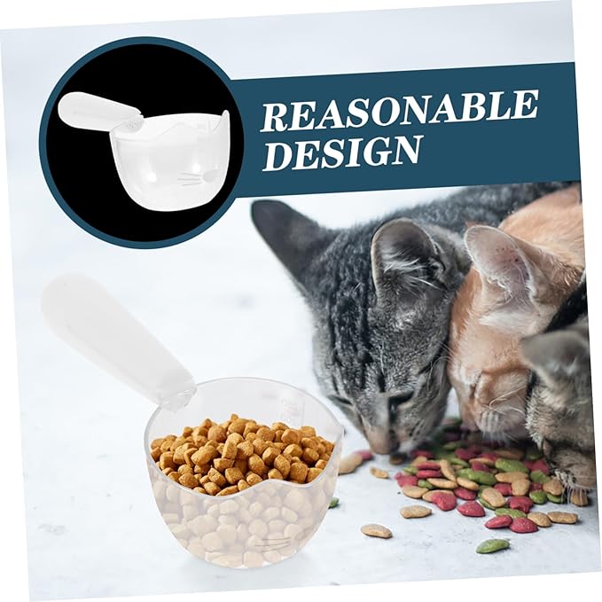 Pet Food Scoop Scale and Clip Plastic Spoon for Wet Food Convenient Feeding Tool for Cats and Dogs Easy to Use and Portable