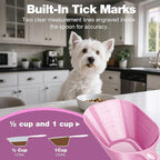 Pet Food Scoop 2 Pack, Dog Cup Capacity Cat Food Scooper With Measuring Lines For Dog, Puppy and Cat Coffee Bean, Flour Scoop Purple