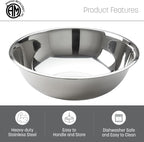 American METALCRAFT, Inc. SSB400 Stainless Steel Mixing Bowl, 10.5' Diameter, Silver, 4-Quart