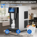 Nugget Ice Maker Countertop, 60 LBS/Day, 5LBS Ice Bin, Water Dispenser Countertop, Soft Chewable Pellet Ice Maker Machine Stainless Steel, Nugget Ice Machine Commercial for Bar, Café, Self-Cleaning