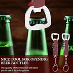 Ziliny 24 Pcs Bottle Opener Keychain Bulk Wine Bottle Beer Opener Keychain 3.27" Stainless Steel Corkscrew Waiter Corkscrew Wine Keyring Gifts for Christmas Bar Party Wedding Home (Red)