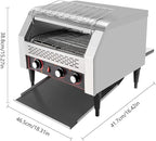 450 Slices/Hour Commercial Toaster, 110V 2600W Electric Conveyor Toaster Oven Stainless Steel Commercial Conveyor Belt Toasters for Restaurant, Bakery, Buffet Use