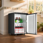 VEVOR Beer Kegerator, Dual Tap Home Draft Beer Dispenser for Ball Lock, Full Size Keg Refrigerator with 5lbs CO2 Tank, Hold 2 Sixth / 2 Slim / 3 Ball lock keg, 162L