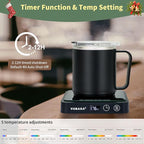 VOBAGA Mug Warmer with 15oz Mug Set, Smart Coffee Mug Warmer for Desk with 5 Temp Settings & 2-12H Auto Shut Off, Coffee Warmer for Candles, Coffee, Cocoa, Milk, Best Coffee Gifts for Men Women