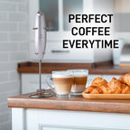 Zulay Kitchen Whisk Milk Frother with 4 Duracell Batteries - Powerful Handheld Foam Maker for Coffee, Lattes, Matcha, Hot Chocolate & Cappuccinos - Whip Creamy Froth in Seconds