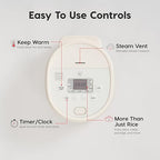 IRIS USA Micom Japanese Rice Cooker, 5-Cup Uncooked/10-Cup Cooked, Fuzzy Logic Kitchen Appliance with Recipe Presets, Slow Cooker, Steamer, Hot Pot & Warming Function, Compact & Portable for Healthy Meal Prep