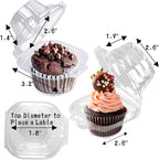 NPLUX 200 Pack Individual Cupcake Containers Plastic Cupcake Boxes Cupcake Holders Stackable Deep Dome Cupcake Carrier