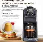 Multi-Capsule Espresso 4in1 Coffee Maker,Single Serve Coffee Machine for Nespresso,Dolce Gusto,ESE Pods & Ground Coffee or Hot Water,Smart & Compact Design in Any Space,20Bar,CM-C05A