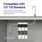 Puri 3 EFRO Under Sink Water Filtration System PPU-1100RO Reduces TDS Rust Chlorine and Heavy Metals, Improves Taste and Odor with Stainless Steel Faucet