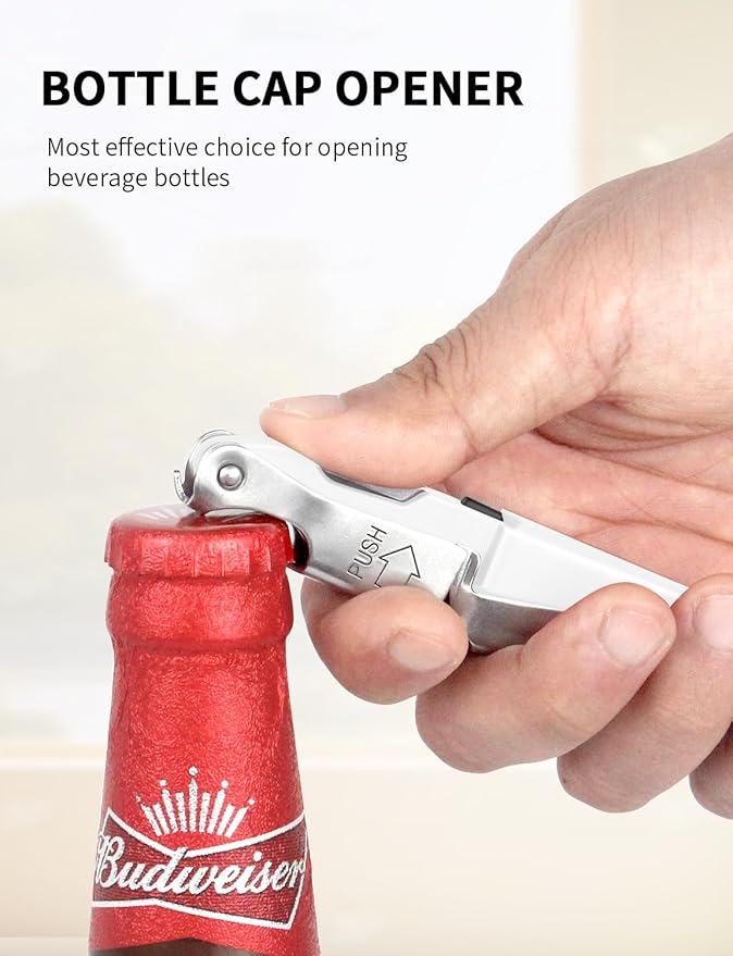 CORKAS Wine Key - Professional Handcrafted Heavy Duty Waiter Corkscrew, Compact Wine Opener with Double Hinged, Foil Cutter and Bottle Opener, Gifts for Servers, Sommelier, Bartenders - White