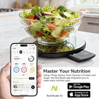Ultrean Smart Food Scale with Nutritional Calculator, Kitchen Scale for Weight Loss, Food Weight Scale with App for Calorie & Macro Tracking, AI Scan, 33lb