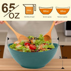 Homienly Salad Bowls 6 PCS Wheat Straw Bowls - 60oz Large Serving Bowl - Microwave and Dishwasher Safe Centerpiece Bowl Big Soup Bowl for Kitchen, Camping, Picnic, Party, Popcorn Bowl Set - Green