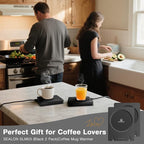 SEALON SLM03 Electric Coffee Mug Warmer (Black, 2 Pack) - 3-Temperature Desk Cup Warmer with Auto Shut-Off (4 Hours) for Heating Coffee, Tea, Milk & Beverages