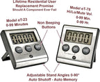 Elegant Digital Kitchen Timer, Stainless Steel Model eT-78, Displays 0-99 Min. or 0-99 Hr., Super Strong Magnet, Volume Switch for Mute/Soft/Loud Alarm, Auto Shut Off, Auto Memory by eTradewinds