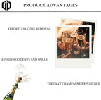 Imbibe & Indulge - Champagne Opener Tool and 2 Sparkling Wine Stopper - Zinc Alloy Champagne Opener, Ergonomic Lever Design + 2 Airtight Stoppers - Sparkling Wine Bottle Stopper, Champagne Accessories