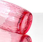 Set of 6 Hammered Style 15-ounce/430ml Acrylic Glasses Plastic Tumbler,BPA Free,Dishwasher Safe (Red)
