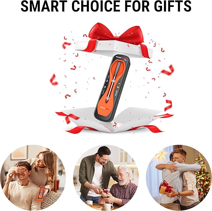 ThermoPro 600FT Wireless Meat Thermometer with Upgraded Ultra-Thin Probe, Bluetooth Meat Thermometer Wireless for Outside Grill, Smoker Thermometer for BBQ Oven Rotisserie Sous Vide (TP970)