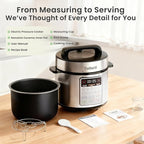 Fullwill 8QT Electric Pressure Cooker Max, 1200W Fast Cooking, 12-in-1 Multi-Use Programmable with Ceramic Non Stick Pot for Sauté, Slow Cook, Steam, Yogurt, Ideal for Family Meals & Gatherings