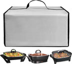 Electric Skillet Cover Electric Frying Pan Cover Heavy Duty Waterproof Heat-Resistant Nylon Covers Case for bella Make Take Oven Grill/for Crux Electric Skillet (Silver)