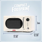Nostalgia Retro Compact Countertop Microwave Oven - 0.7 Cu. Ft. - 700-Watts with LED Digital Display - Child Lock - Easy Clean Interior - Ivory