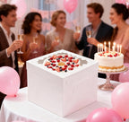 10pcs Cake Boxes 12 Inch, 12x12x8in White Bakery Boxes with Window,10in 12in Tall Cake Boxes, Large Baking Boxes,Disposable Cake Containers with Lids