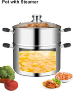VENTION 7.1 Inch Small Vegetable Steamer Pot, 2.1 QT Induction Stainless Steel Steamer for Cooking, Steam Pot(18cm)