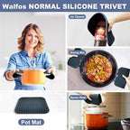 Walfos XXL Silicone Trivet 16 Inch and Trivets Mats 12 Inch, Trivets for Hot Pots and Pans, Heat Resistant Pot Holders Hot Pads for Kitchen Quartz Countertops, Hot Dishes, 3 Pack