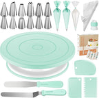 Kootek 71PCs Cake Decorating Kit, Baking Supplies Tools - Includes Cake Stand Turntable, 12 Icing Piping Tips Set, 2 Frosting Spatulas, 3 Scrapers, 50+2 Piping Bags, Coupler, Video Tutorial, Booklet