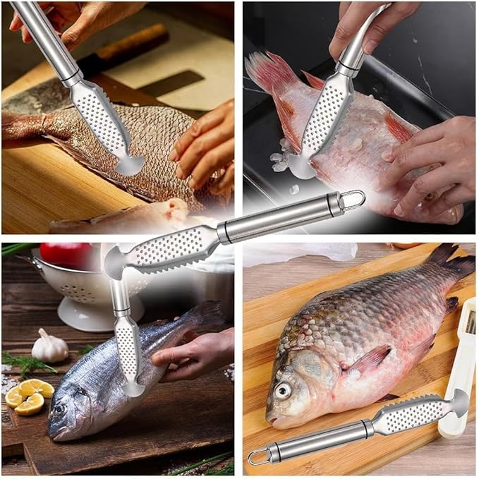 Fish Scales Scraping Tool,Multifunction Stainless Steel Fish Scale Knife Fish Cleaning Kit,Fish Scale Peeler,Fish Descaler Tool,Fish Scaler Remover,Removing Tool Specialty Gadgets