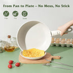 SODAY 18 Pcs Pots and Pans Set Non Stick, Cookware Sets with Detachable Handle, Nonstick RV Kitchen Cooking Tools Removable Handles, Oven Safe, Induction Fast, Stackable Induction Cookware, White