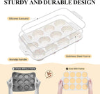 Vinino 2-Pack Silicone Muffin Pan for Baking with Metal Reinforced Frame, 12 Cups Regular Size Silicone Cupcake Pan with Non-Slip Handle, Nonstick Muffin Tray for Oven, BPA Free, Dishwasher Safe