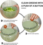 Salad Spinner Large Lettuce Spinner 4.3 Qt with Non-Slip Base & Stop Button Vegetable Dryer & Fruit Washing Bowl for Efficient Salad Prep