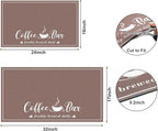 CooRug Absorbent Coffee Mat, Fashion Dish Drying Mat for Kitchen Counter Coffee Bar Accessories Espresso Machine Dish Rack 17" x 32" Brown