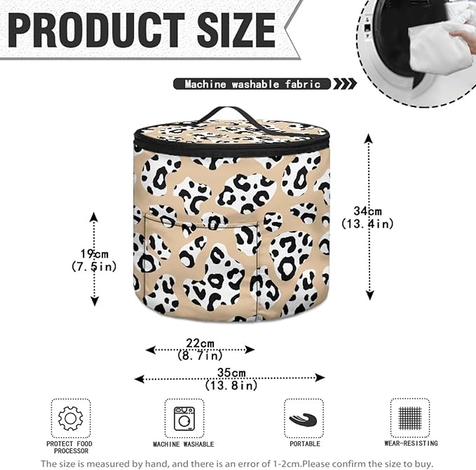 Electric Pressure Cooker Insulation Handbag Reusable Electric Pressure Cooker Storage Bag Zipper Closure Cover, Brown Cow Print