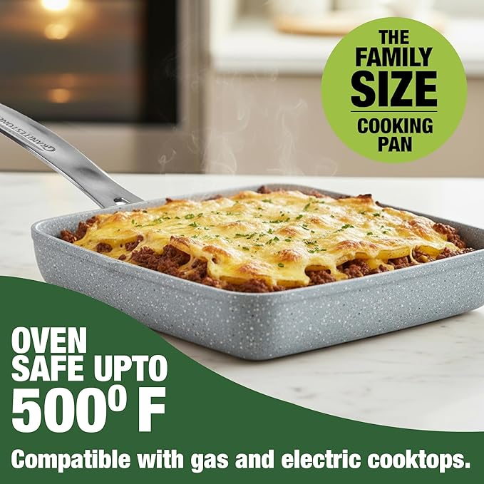 Granitestone Ceraluxe 20 Pc Ceramic Cookware Set Nonstick, Complete Pots and Pans Set Non Stick with 5 Pc Bakeware Set, Deep Frying Pan Set, & Steamer, Non Toxic PFOA Free, Oven & Dishwasher Safe