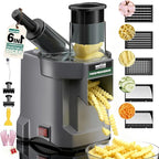 WantJoin 6-In-1 Electric Vegetable Chopper - Multifunctional Commercial Electric Food Dicer Processor For Slicing(2.5mm), Dicing(8/12mm), Chopping(2.5mm), Shredding, Crinkle Cutting, Oblique Cutting