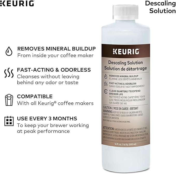Keurig Brewer Cleanse Kit For Brewer Descaling and MaintenanceIncludes Descaling Solution & Rinse Pods,Compatible Classic/1.0 & 2.0 K-Cup Pod Coffee Makers,5 Count (Pack of 2)