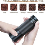 Manual Coffee Grinder with Digital External Adjustable Settings, Portable Hand Grinder with Stainless Steel Conical Burr, 30g Capacity for Travel, Camping, Office, Espresso, Pour Over (Black)
