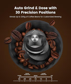 (2026 Upgrade) Espresso Machine with Grinder, Expresso Coffee Machines with Built-in Anti-Clog Coffee Grinder/Milk Steam Wand/Frother, Expresso Machines for Home Perfect Cappuccino & Latte-Gloss Black