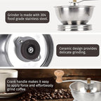 Mason Jar Coffee Grinder, Manual Coffee Grinder Lid Attachment for Wide Mouth Mason Jars, Stainless Steel Mason Jar Lid and Ceramic Burr,Ideal for Camping & Home Barista