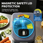 BLEOU 5-in-1 Electric Vegetable Chopper, 330LBS/H Commercial Food Processor Veggie Dicer Slicer with Magnetic Safety Lid, Non-Slip Base & Stainless Steel Blades for Restaurant Home Kitchen