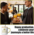 SiliFine 30 Pcs Graduation Cap Drink Stirrers Graduation Stir Sticks Coffee Stirrers Cocktail Mixers Plastic Swizzle Sticks Hot Cocoa Bar Supplies for Party Bar Coffee Tea Favors (Gold)