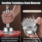 Professional Meat Tenderizer with T316 Stainless Steel Sharp Needle Blade Heavy Duty Cooking Tool for Tenderizing Beef Turkey Chicken Steak Veal Pork Fish