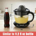 LUUKMONDE Electric Citrus Juicer, 24 oz. Orange Squeezer with 2 Reamers for Lemon & Grapefruit, Pressure Activated Auto-Reversing Juicer Machine, Quiet Motor, Black
