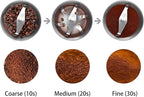 DR MILLS DM-7451 Electric Coffee Grinder, Coffee Bean Grinder Electric Dried Spice, Nut, Herb Grinder, Detachable Cup, Dishwashable, SUS304 Stainless Steel
