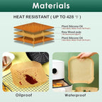 1000 Pcs Air Fryer Paper Liners Value Pack, 8" Square Air Fryer Liners Disposable, Heavy-Duty Parchment Paper for 5-8 qt Airfryer Basket, Non-Stick & Grease-Proof Baking Liner for Oven Pan